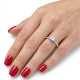 0.40 Ct. Natural Diamond Side-Stone Design Ring, 14K Gold