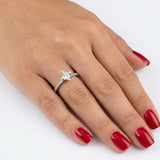 0.40 Ct Natural Diamond Side Stone Design Ring, 14K Gold