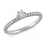 0.40 Ct Natural Diamond Side Stone Design Ring, 14K Gold