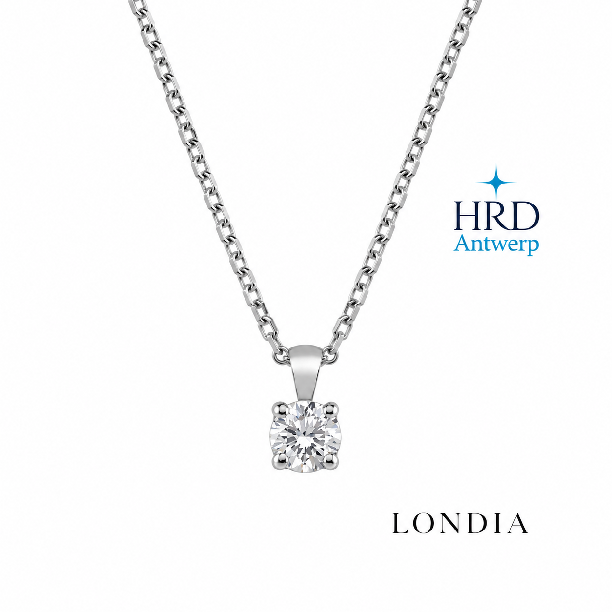 0.40 Carat F Color HRD Certified Classic Solitaire Necklace