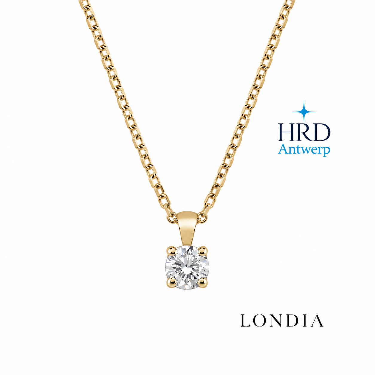 0.40 Carat F Color HRD Certified Classic Solitaire Necklace