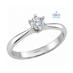 0.40 Carat F Color HRD Certified Natural Diamond Amore Solitaire Ring