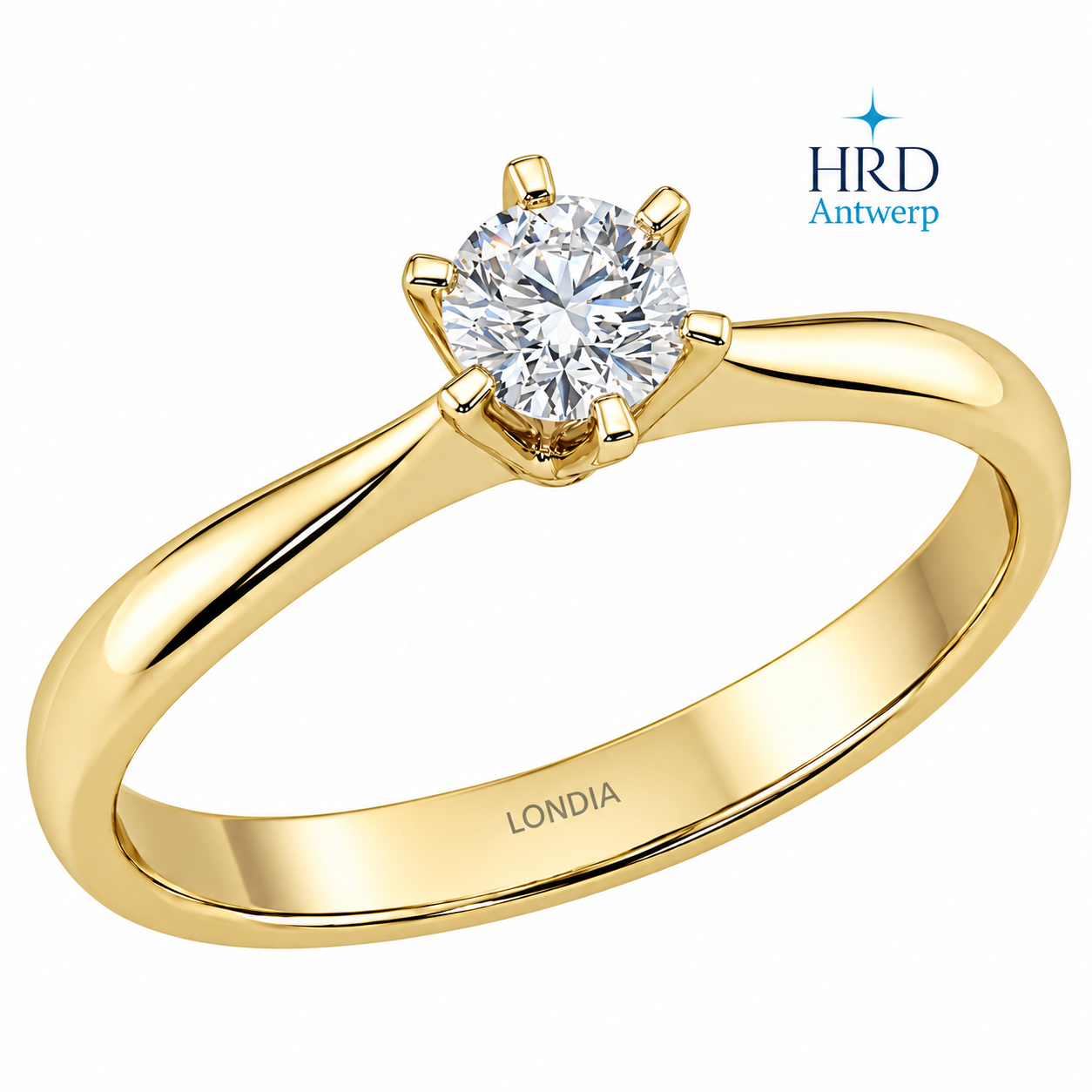 0.40 Carat F Color HRD Certified Natural Diamond Amore Solitaire Ring