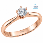 0.40 Carat F Color HRD Certified Natural Diamond Amore Solitaire Ring