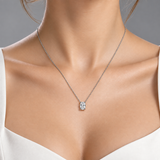 0.40 Carat F Color HRD Certified Oval Solitaire Necklace