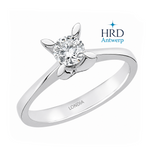 0.40 Carat F Color HRD Internationally Certified Butterfly Design Ring