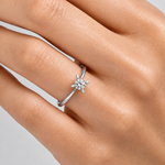0.40 Carat F Color HRD Internationally Certified Butterfly Design Ring