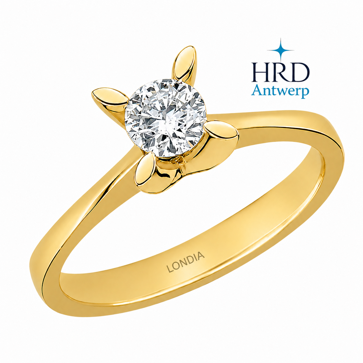 0.40 Carat F Color HRD Internationally Certified Butterfly Design Ring
