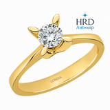 0.40 Carat F Color HRD Internationally Certified Butterfly Design Ring