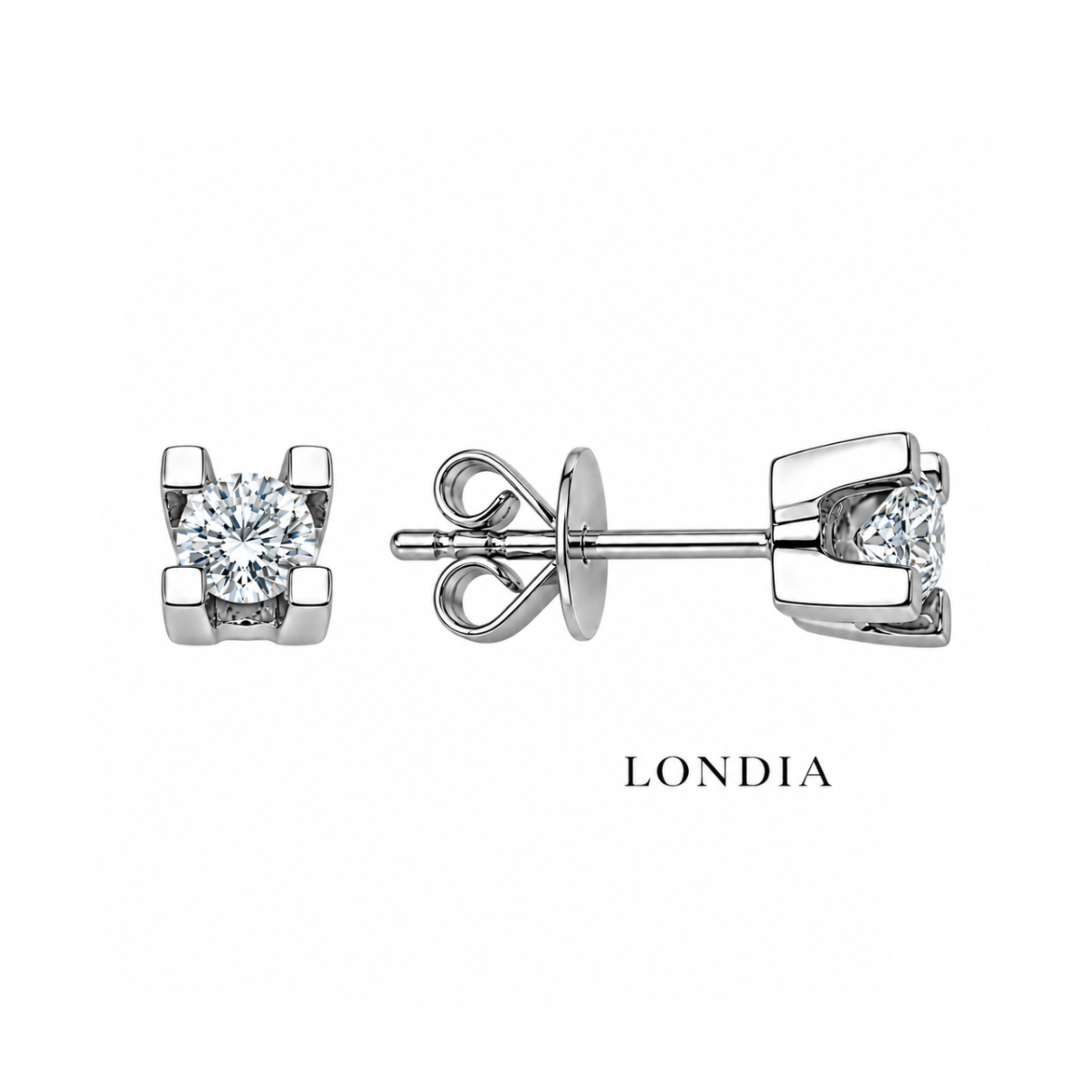 0.40 Carat F Color Natural Diamond Valentine Solitaire Earring
