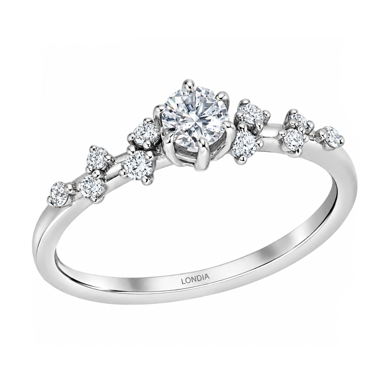 0.40 Carat F Color Natural Diamond Vintage Design Ring