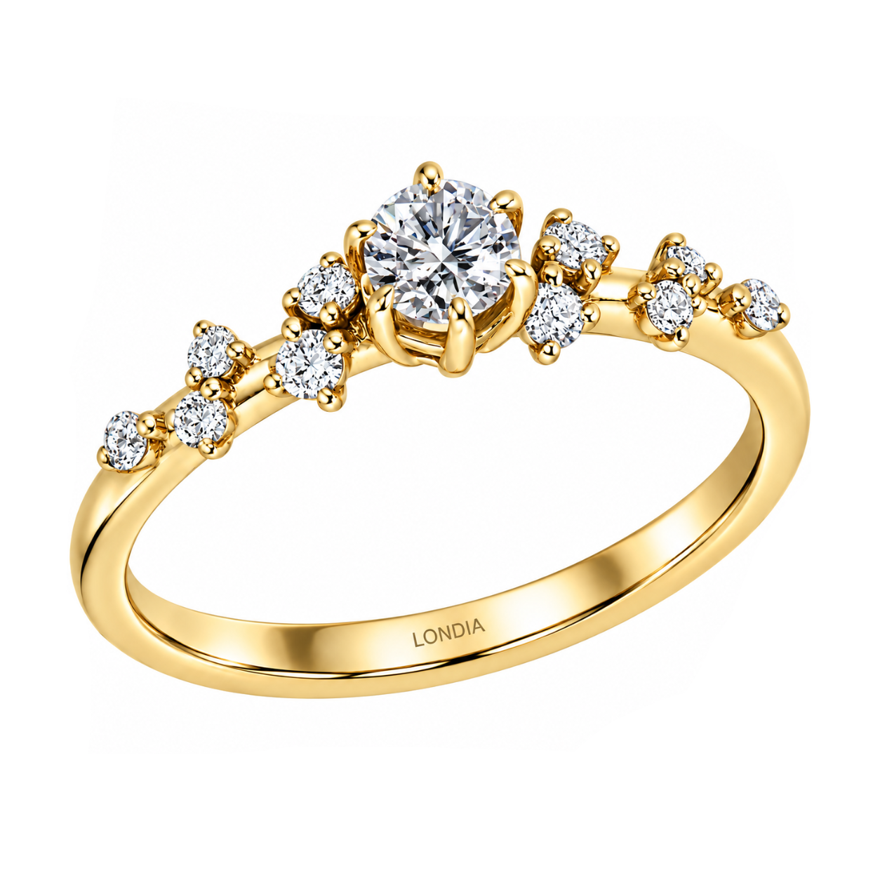 0.40 Carat F Color Natural Diamond Vintage Design Ring
