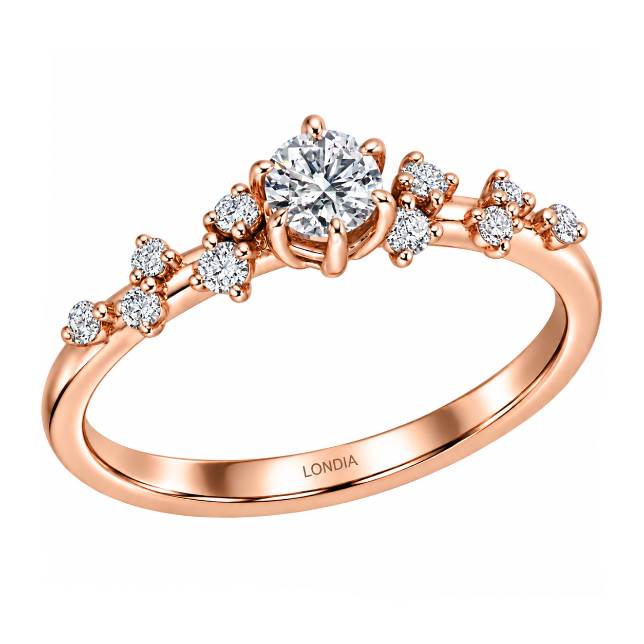 0.40 Carat F Color Natural Diamond Vintage Design Ring