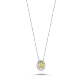 0.40 Carat Fancy Yellow Oval Diamond 14K Gold Necklace