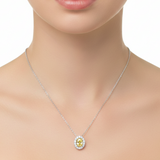 0.40 Carat Fancy Yellow Oval Diamond 14K Gold Necklace
