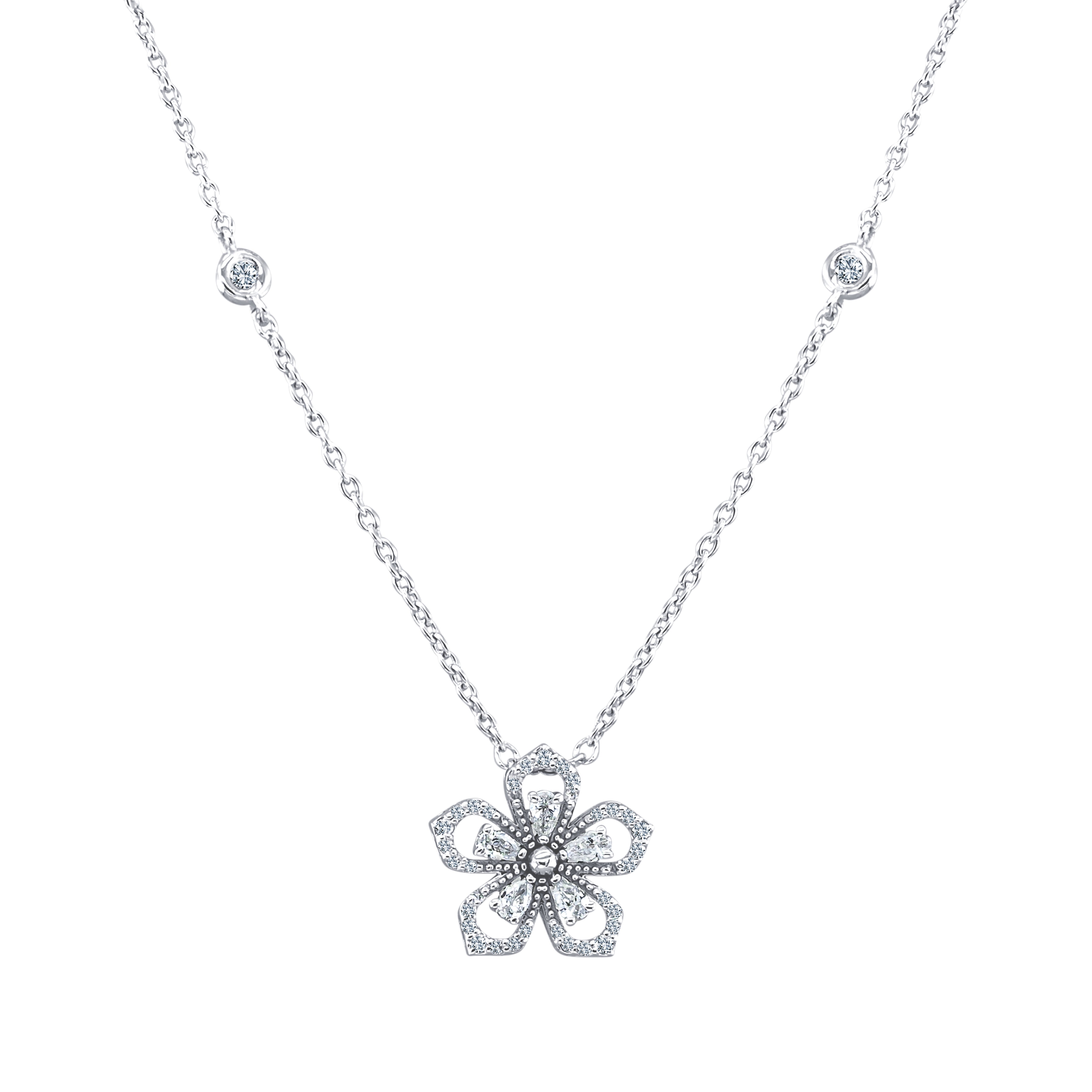 0.40 Carat Londia Diamond Sakura Design Necklace