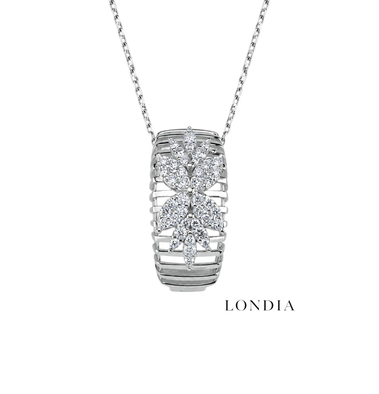 0.40 Carat Natural Diamond Flora Design Necklace