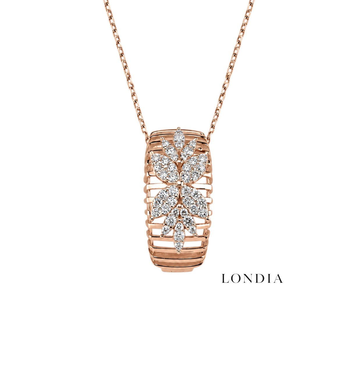 0.40 Carat Natural Diamond Flora Design Necklace