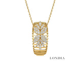0.40 Carat Natural Diamond Flora Design Necklace