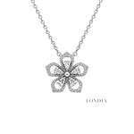 0.40 Carat Natural Diamond Sakura Design Necklace
