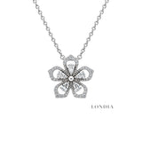 0.40 Carat Natural Diamond Sakura Design Necklace