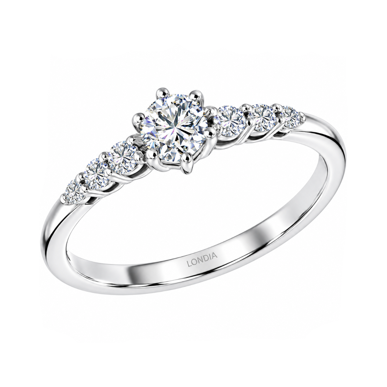 0.40 Carat Natural Diamond Vintage Design Ring with Side Stones
