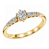 0.40 Carat Natural Diamond Vintage Design Ring with Side Stones