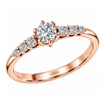 0.40 Carat Natural Diamond Vintage Design Ring with Side Stones
