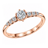 0.40 Carat Natural Diamond Vintage Design Ring with Side Stones