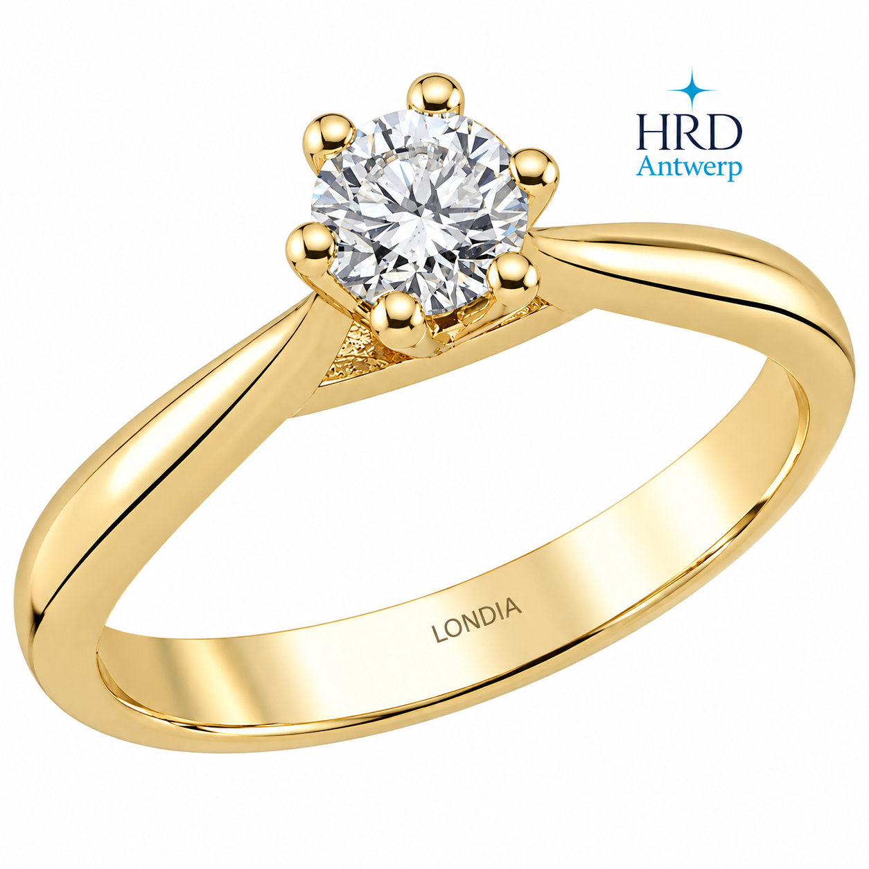 0.40 Ct. F Color HRD Certified Natural Diamond Amore Solitaire Ring
