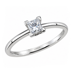 0.40 Ct. Natural Diamond F Color GIA Certified Princess Solitaire Ring
