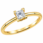 0.40 Ct. Natural Diamond F Color GIA Certified Princess Solitaire Ring