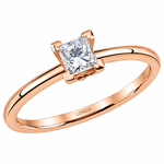 0.40 Ct. Natural Diamond F Color GIA Certified Princess Solitaire Ring