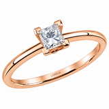 0.40 Ct. Natural Diamond F Color GIA Certified Princess Solitaire Ring