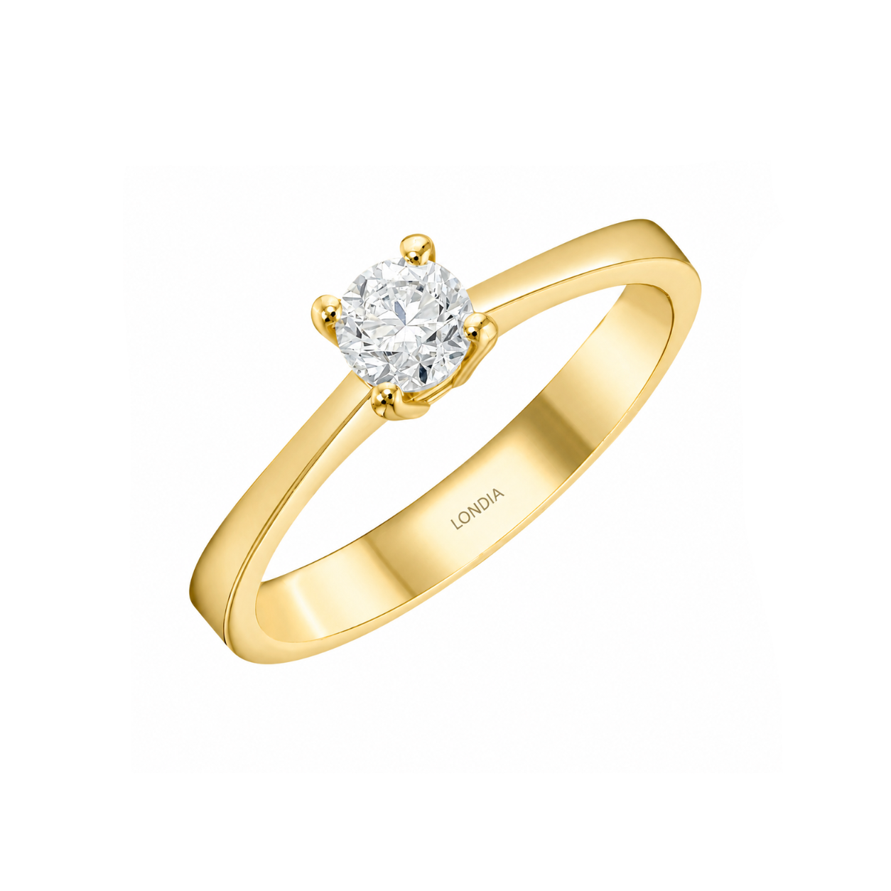 0.40 Ct. Natural Diamond Solitaire ''Classic'' Design Ring In 14K Gold