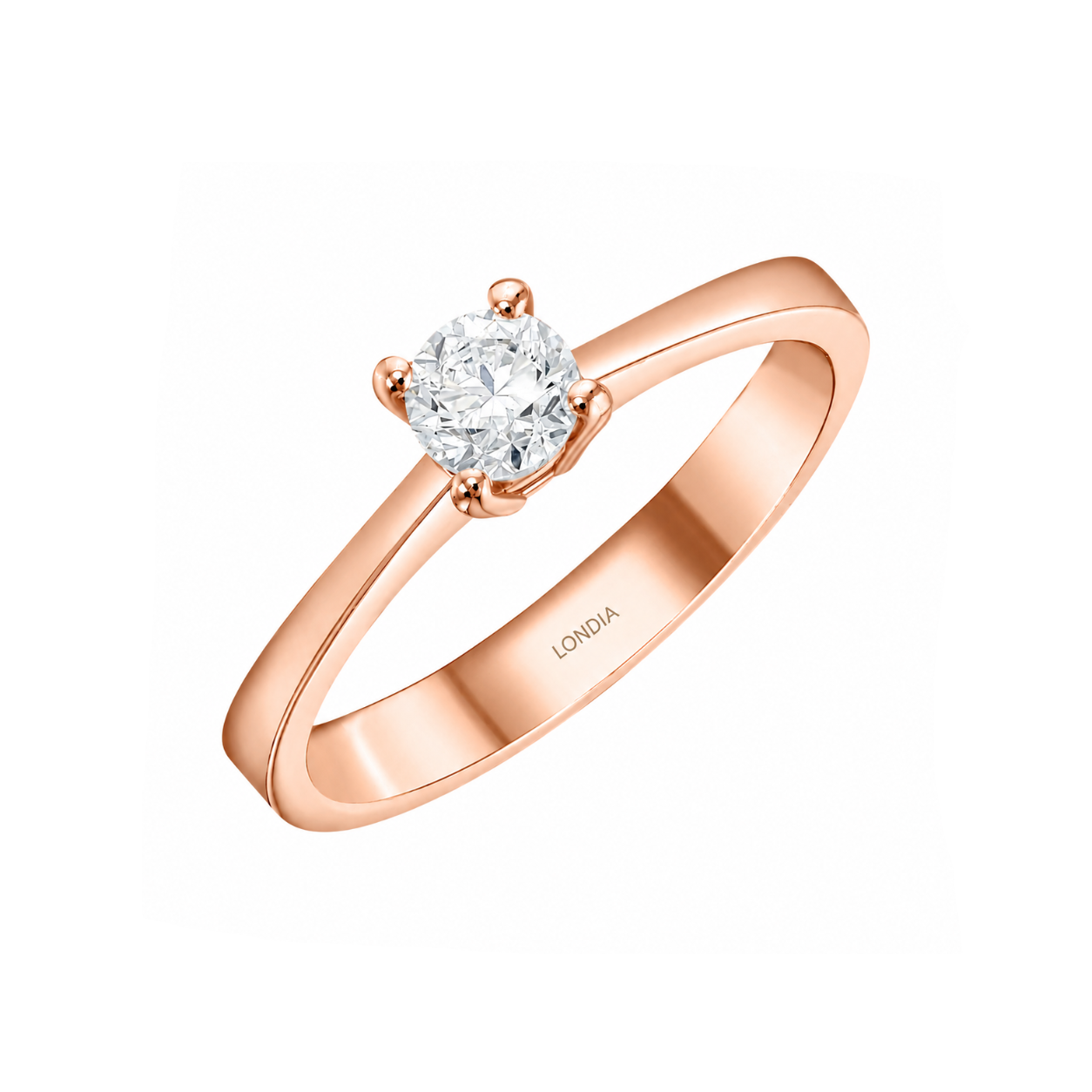 0.40 Ct. Natural Diamond Solitaire ''Classic'' Design Ring In 14K Gold
