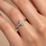 0.40 Ct. Natural Fancy Yellow Diamond Pear Design Ring