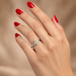 0.40 Ct. Natural Fancy Yellow Diamond Pear Design Ring