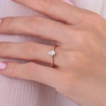 0.40 Ct. Natural Oval Diamond Solitaire Ring