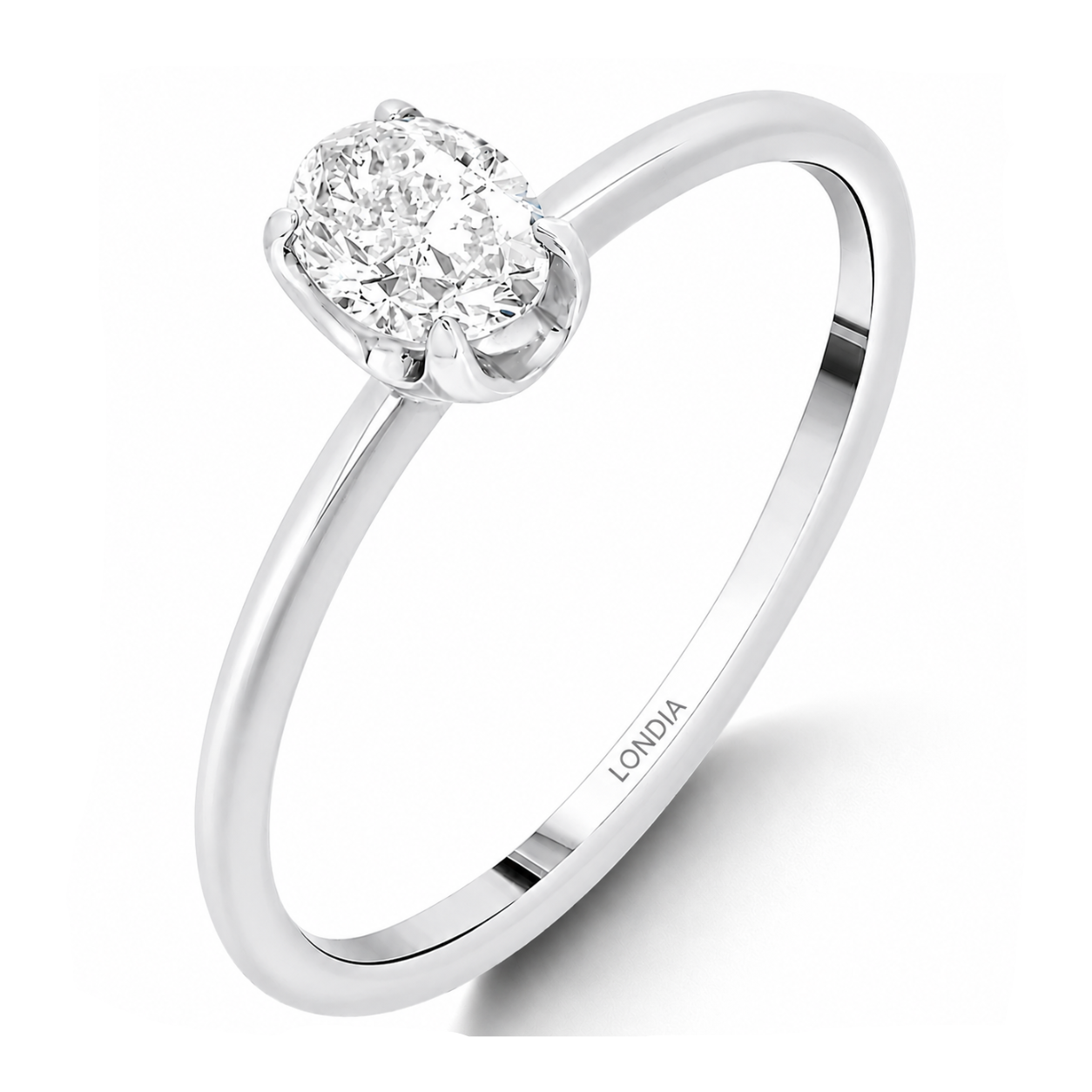 0.40 Ct. Natural Oval Diamond Solitaire Ring