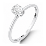 0.40 Ct. Natural Oval Diamond Solitaire Ring