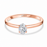 0.40 Ct. Natural Oval Diamond Solitaire Ring