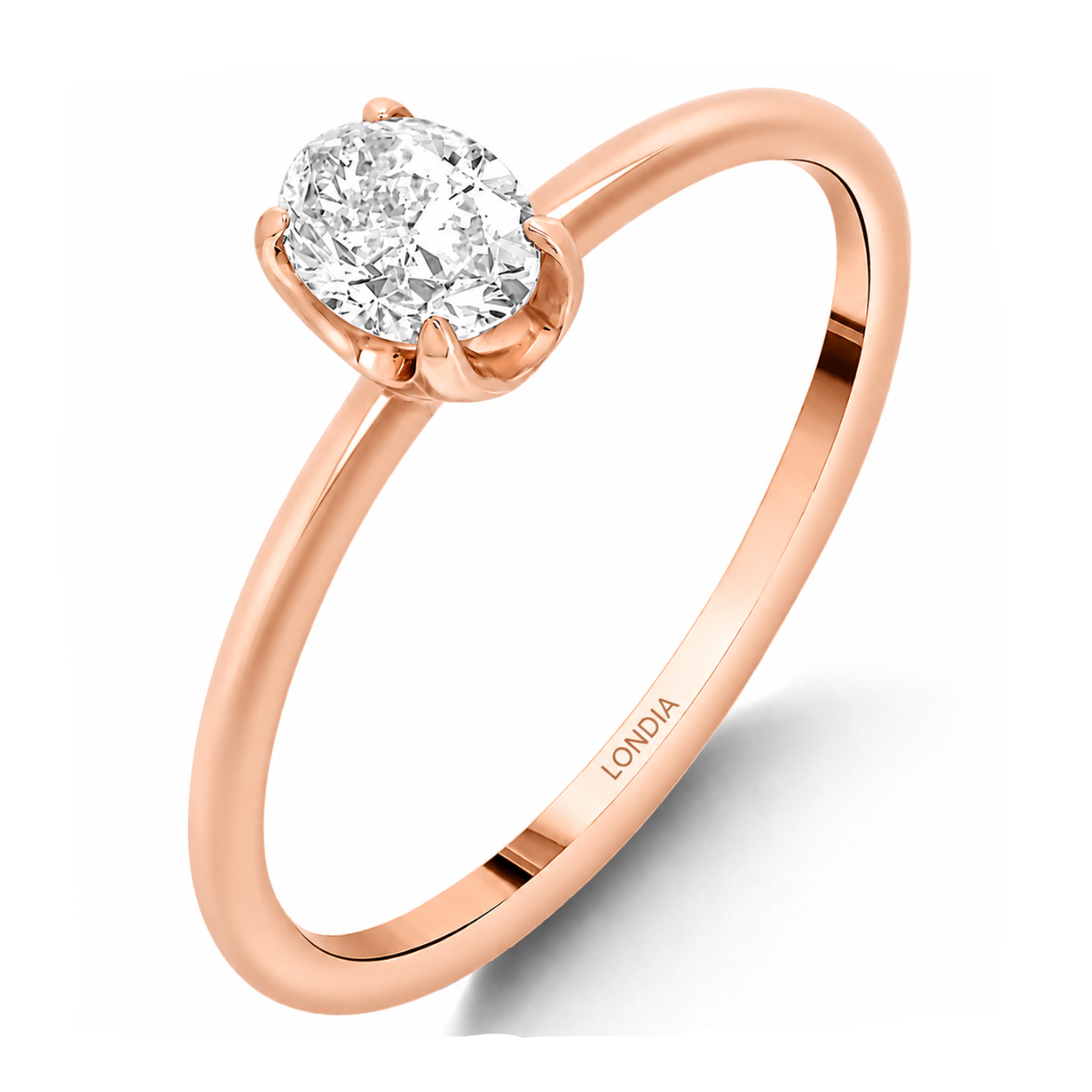 0.40 Ct. Natural Oval Diamond Solitaire Ring