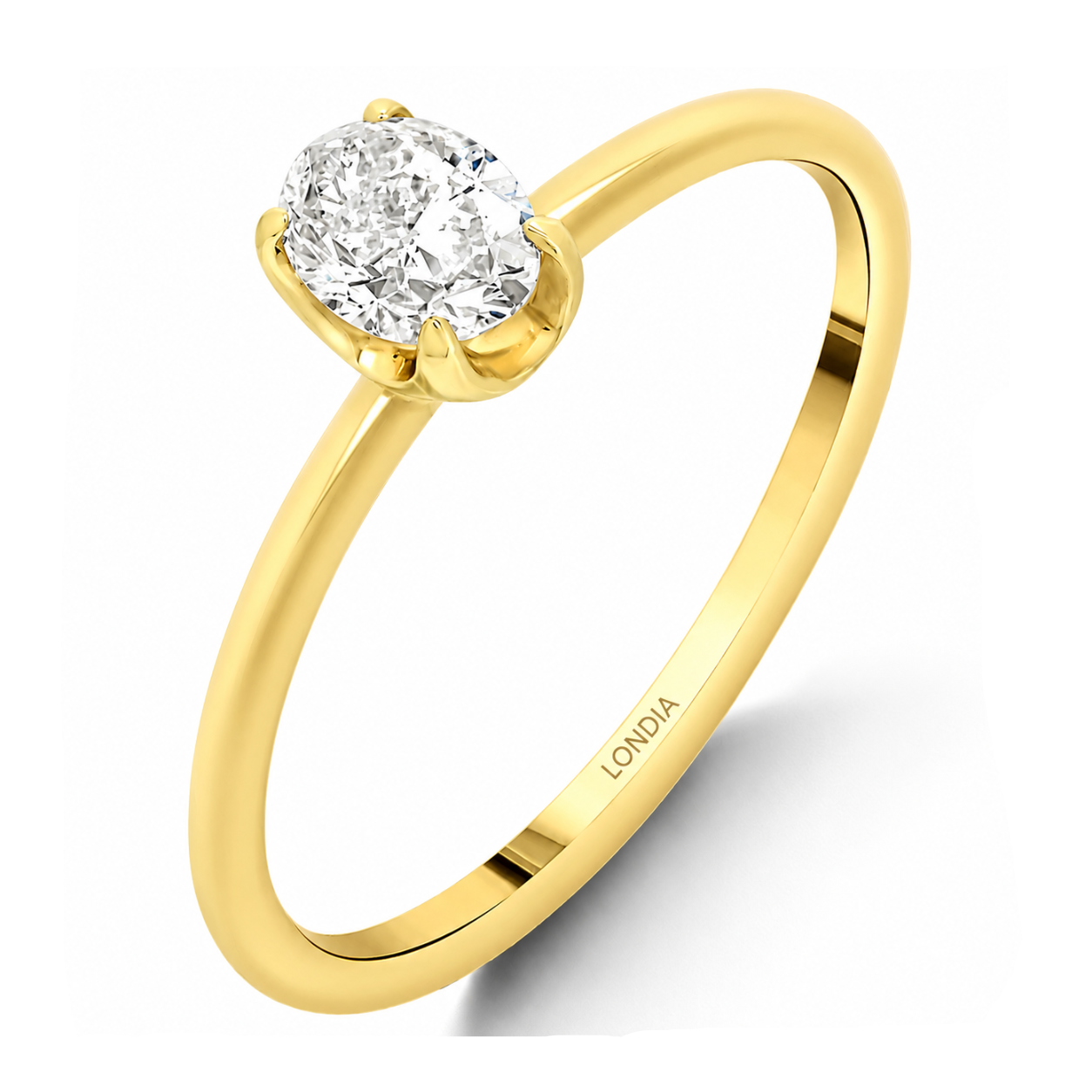 0.40 Ct. Natural Oval Diamond Solitaire Ring