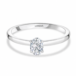 0.40 Ct. Natural Oval Diamond Solitaire Ring
