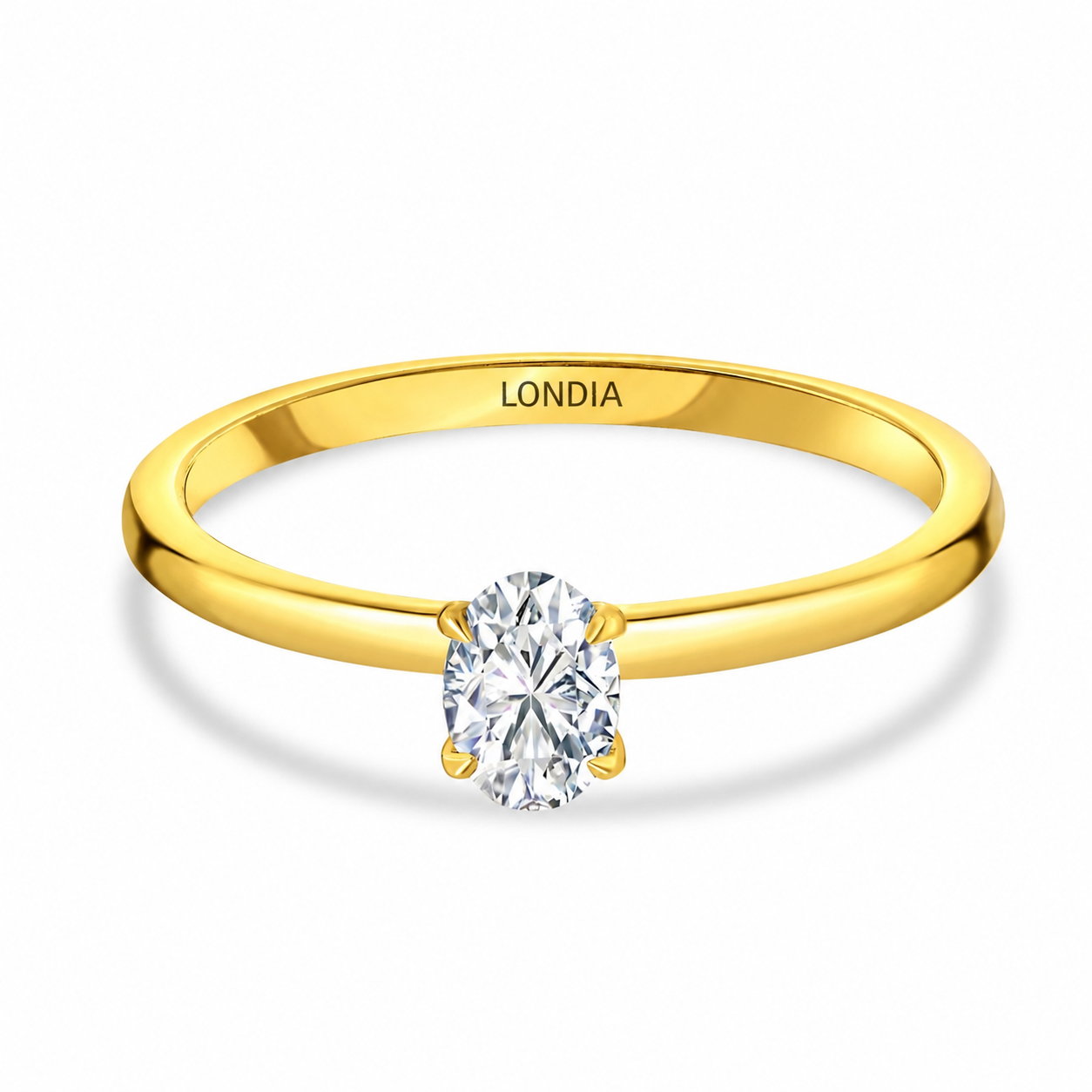 0.40 Ct. Natural Oval Diamond Solitaire Ring