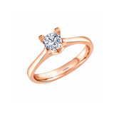 0.40 Ct. Valentine Design Solitaire Ring in 14K Gold