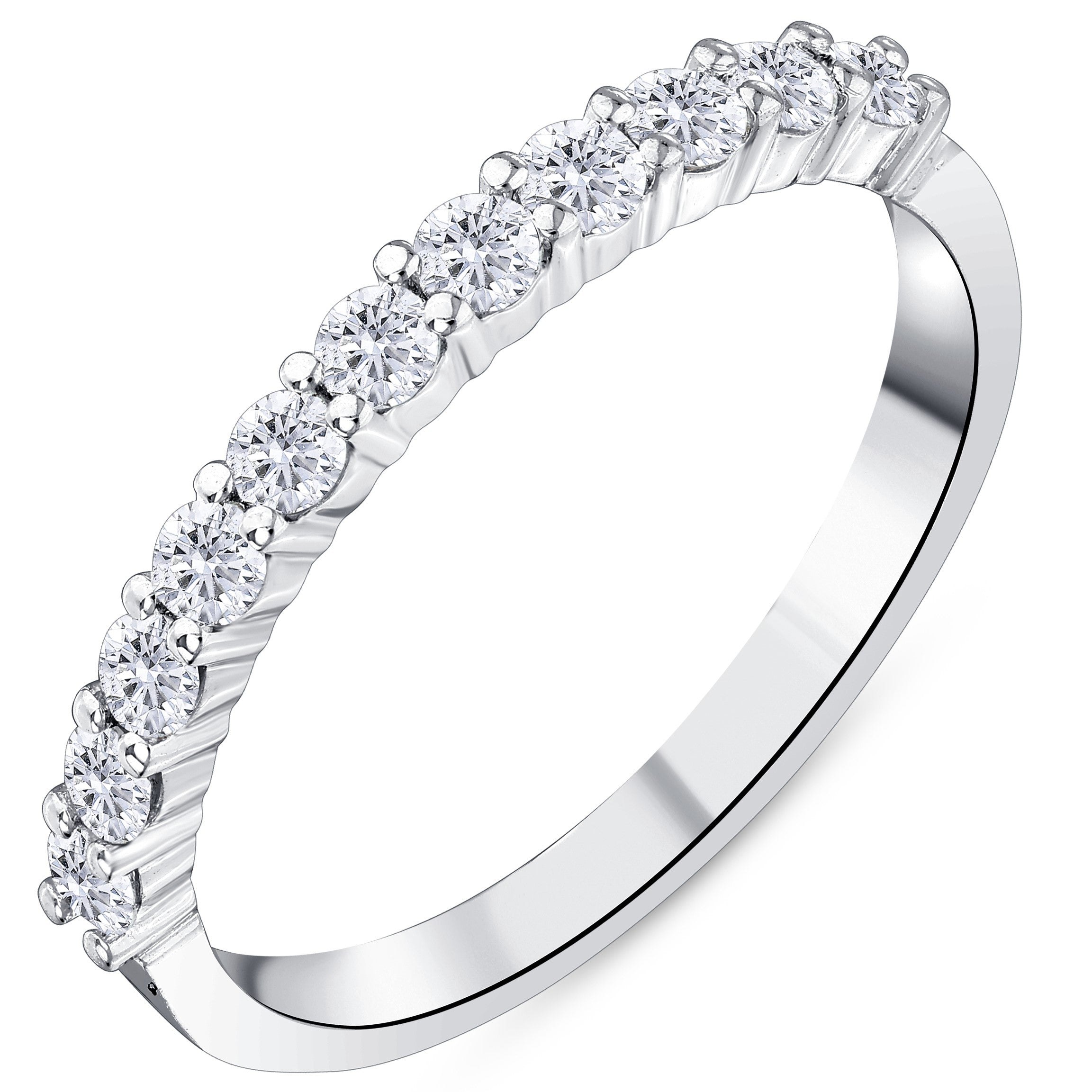 0.40 ct. Diamond Eterna Design Half Eternity Band Ring in 14K Fine Gold