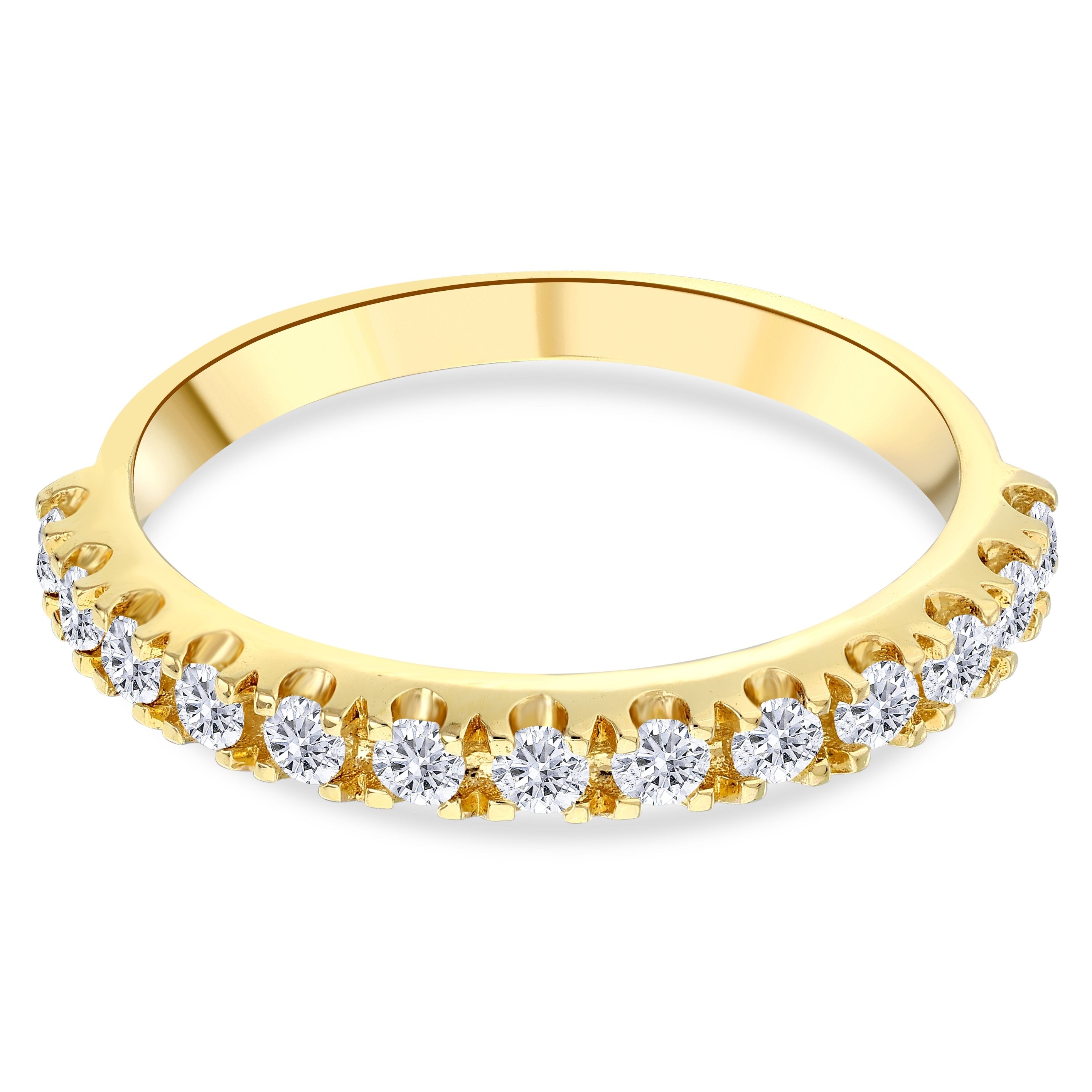 0.40 ct. Diamond Statement Design Half Eternity Band Ring in 14K Fine Gold