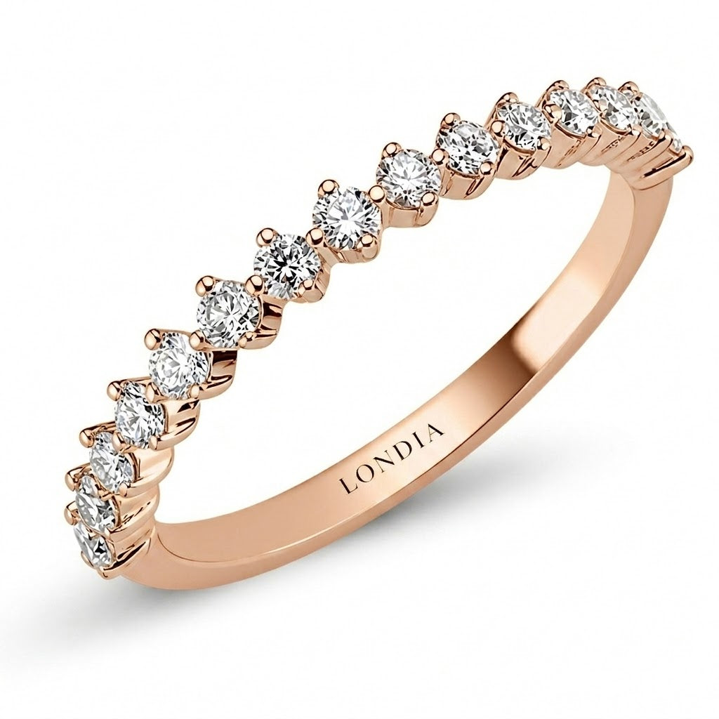 0.45 Carat Diamond Half Eternity Ring in 14K Gold